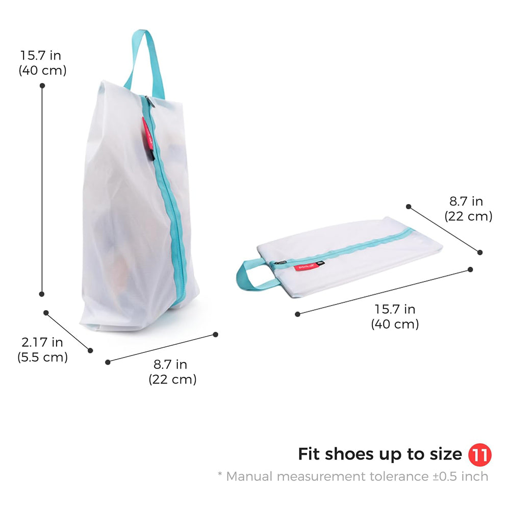 Pack All white shoe bag with dustproof separation for clean luggage organization