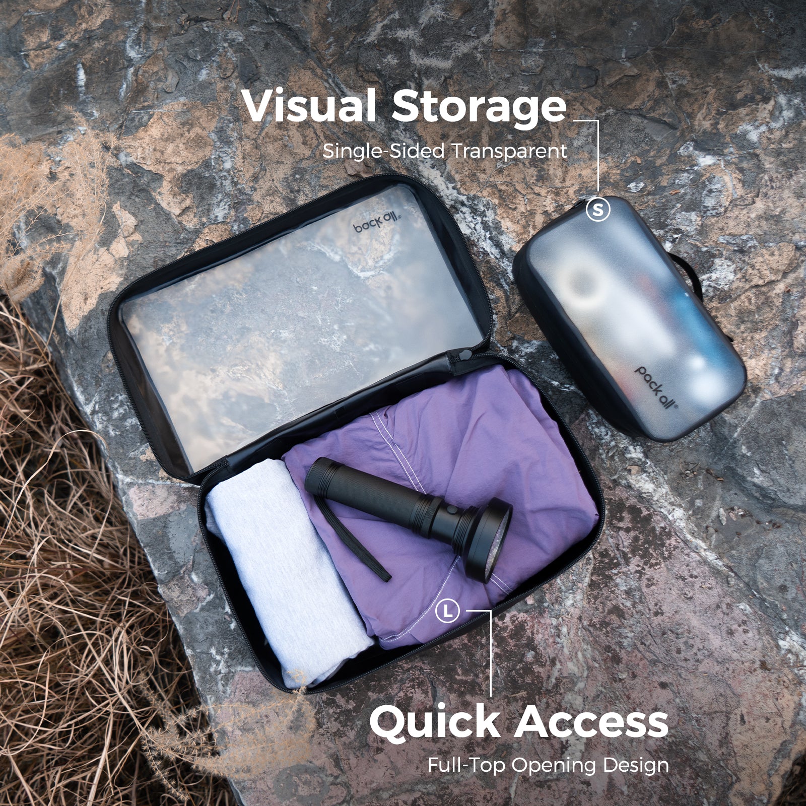 Pack All compression cube (large size) with lightweight material and easy carry for travel packing organization