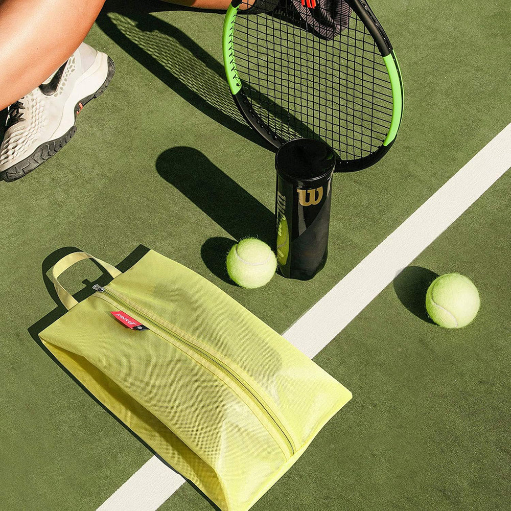Pack All green shoe bag with drawstring closure for easy shoe access