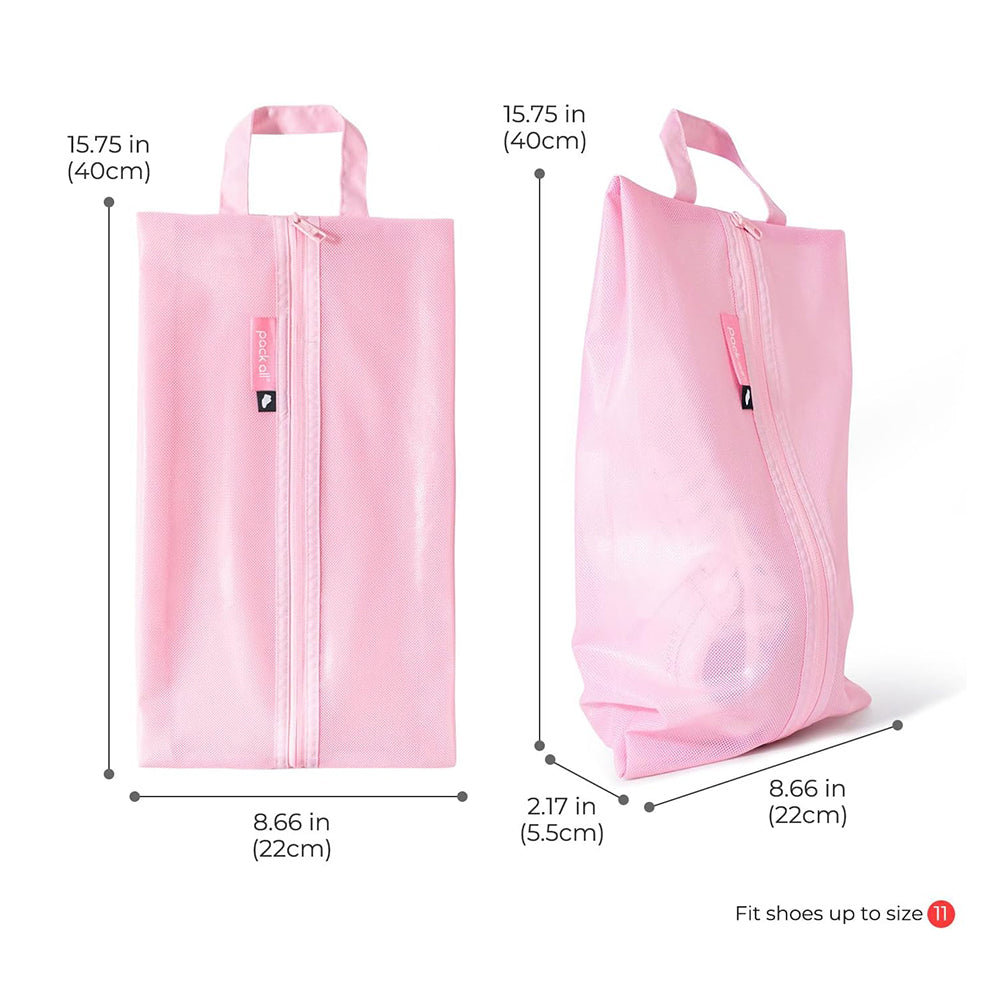 Pack All pink shoe bag with lightweight material for daily travel carry