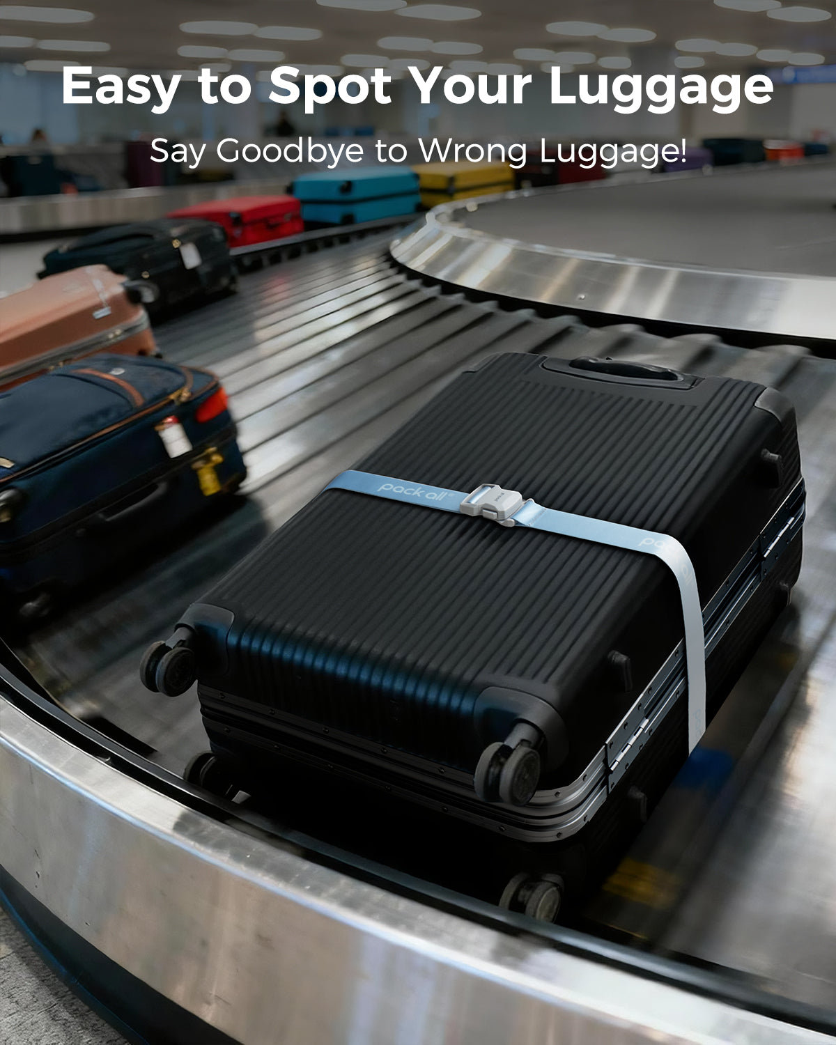Pack All luggage strap with quick release mechanism and easy detach function for secure travel fastening