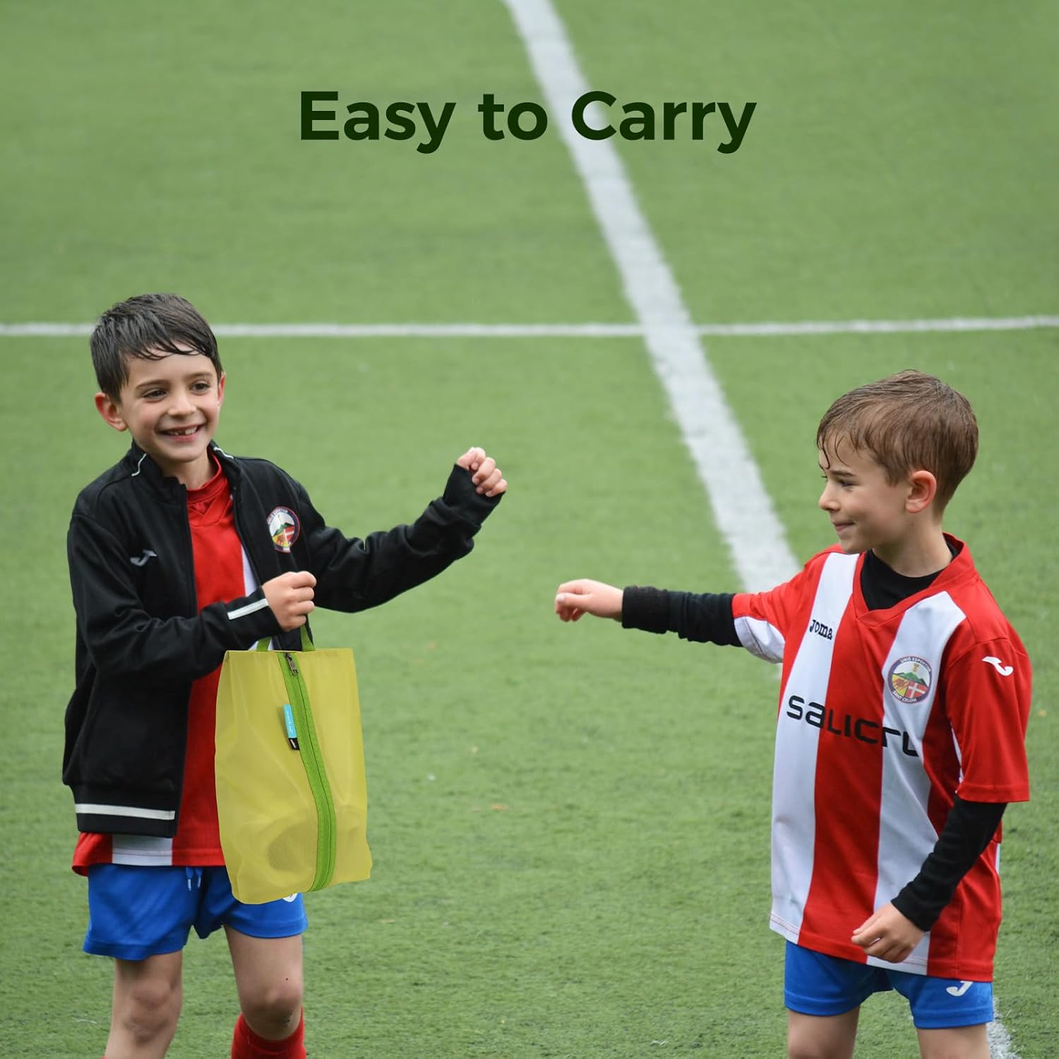 Pack All dark-green kids shoe bag with compact kids size for school travel packing