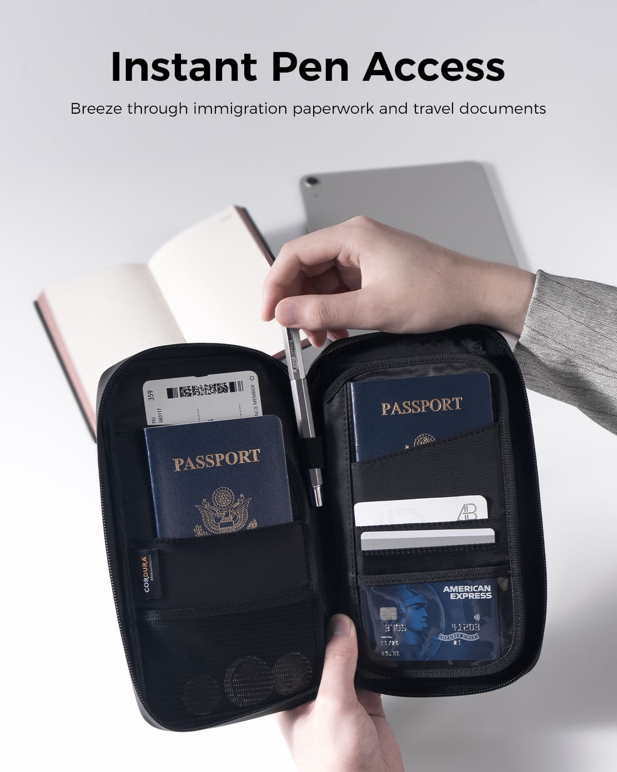 Travel Passport Holder with RFID Blocker