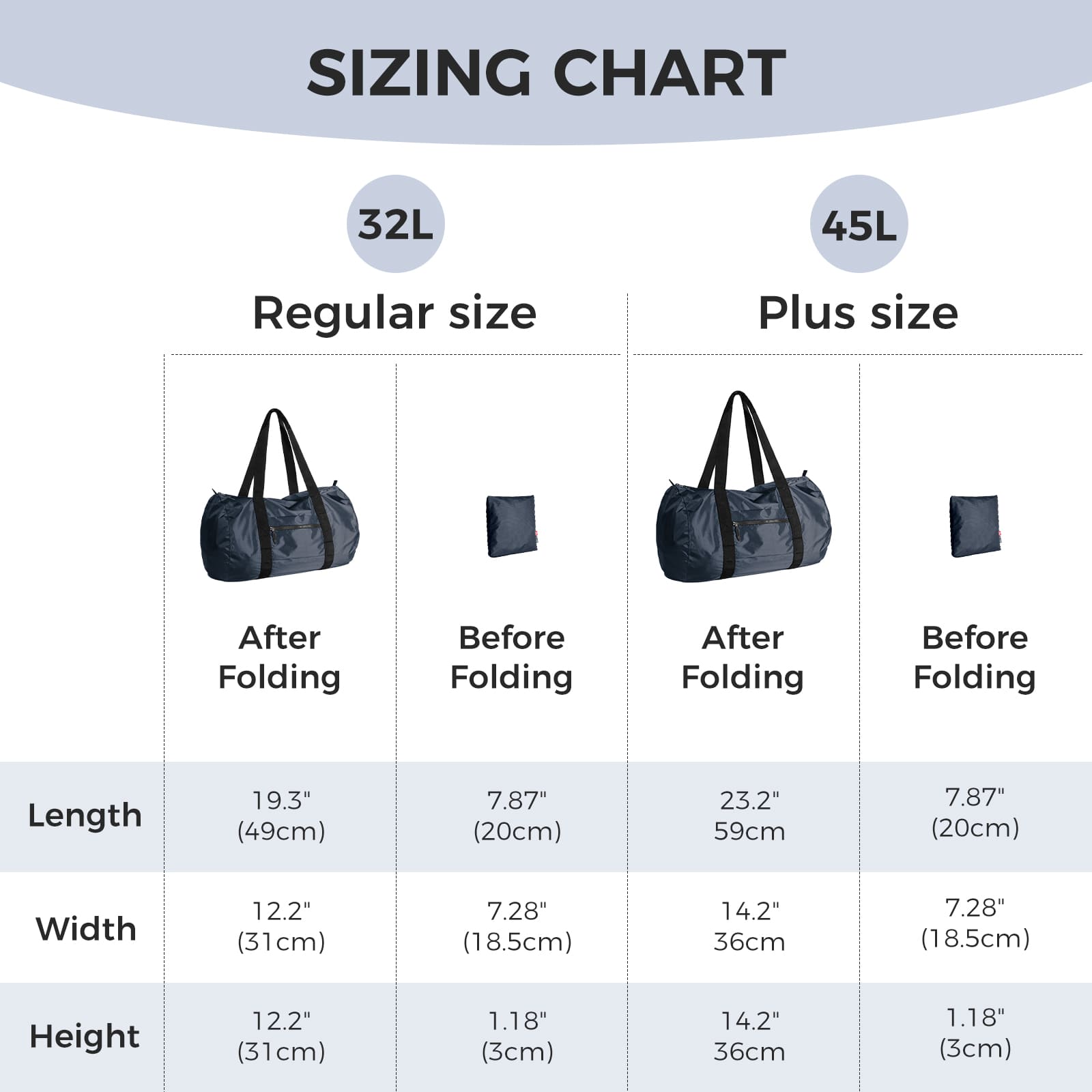 45L Foldable Duffel Bag