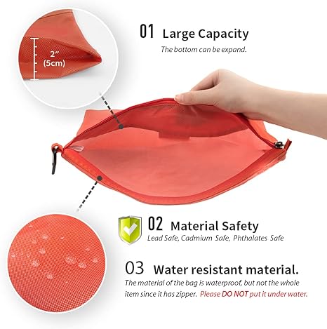 Bolsa con cremallera resistente al agua.