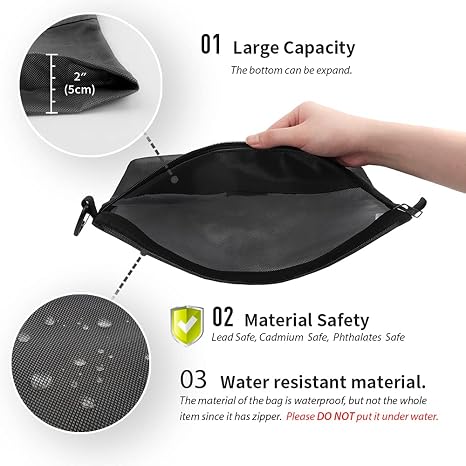 Bolsa con cremallera resistente al agua.