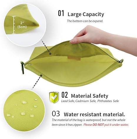 Bolsa con cremallera resistente al agua.