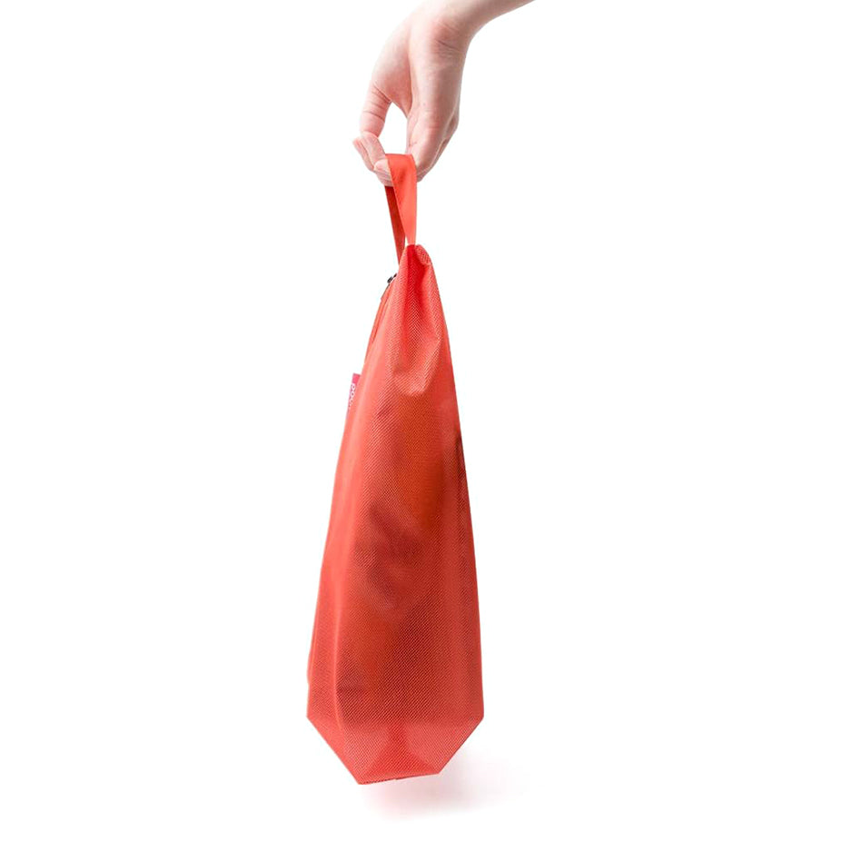 Pack All orange shoe bag with water resistant protection for travel shoe storage