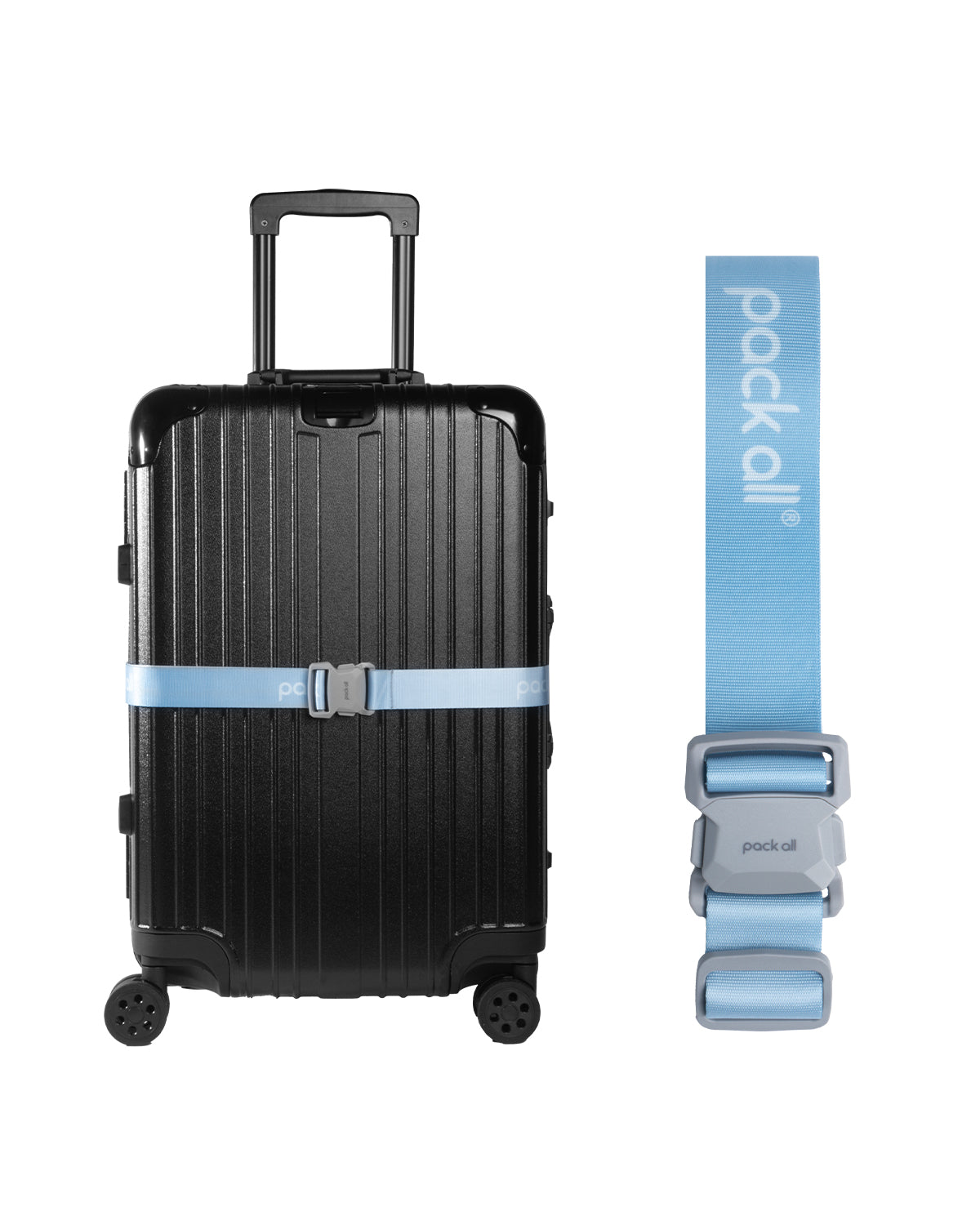 Pack All luggage strap with travel security and cross fastening for secure travel fastening