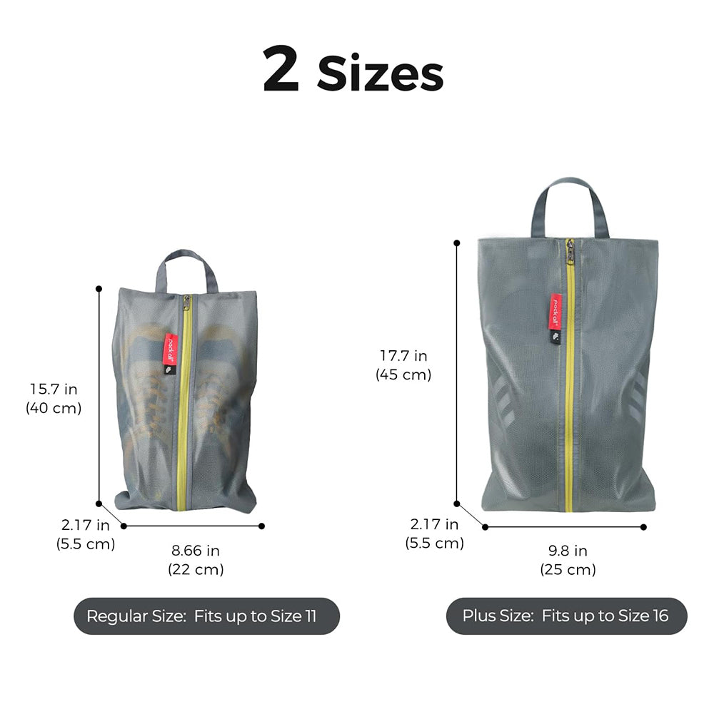 Pack All grey shoe bag with compact design for suitcase packing