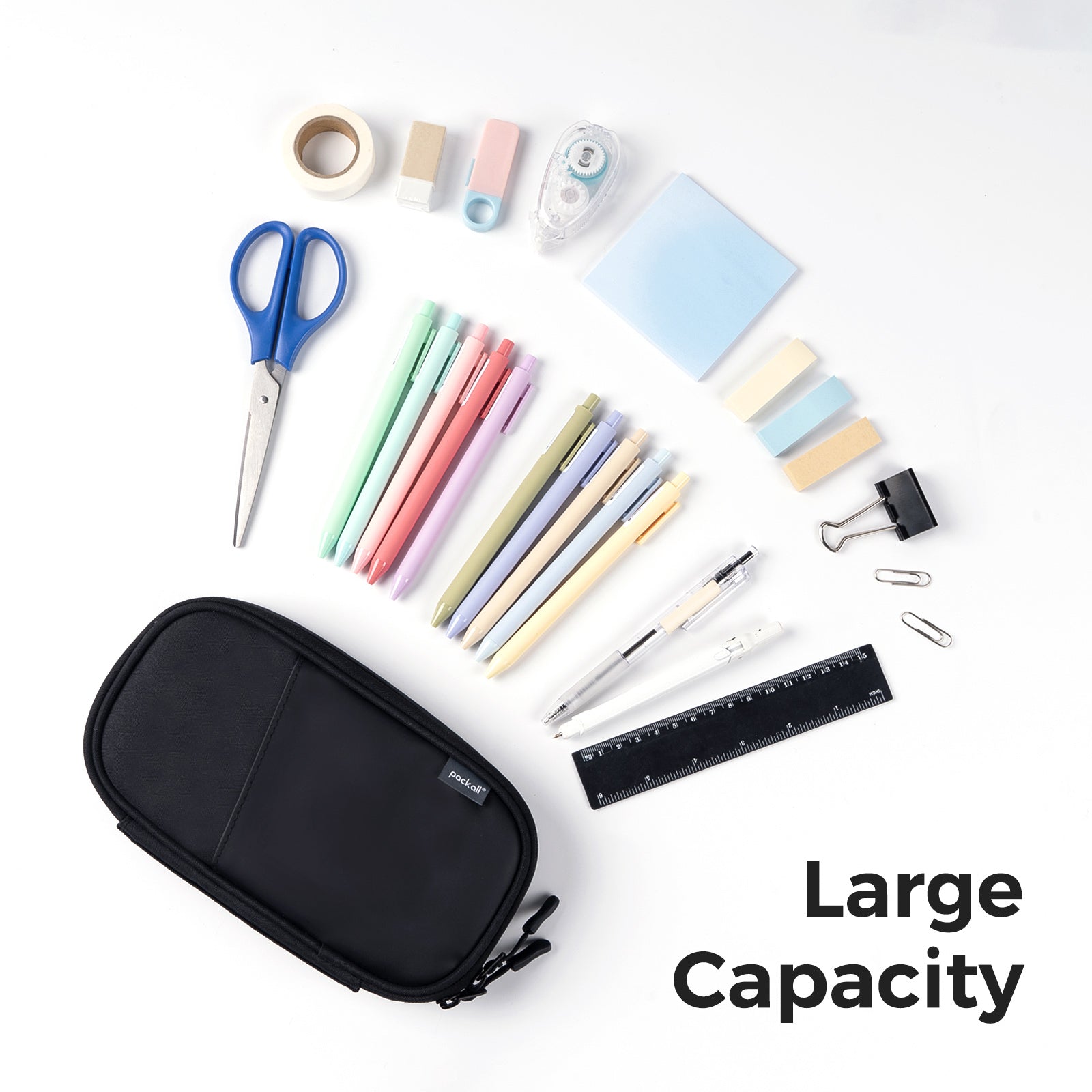 Pack All pencil case featuring leather textile exterior with premium look feel for organized everyday carry