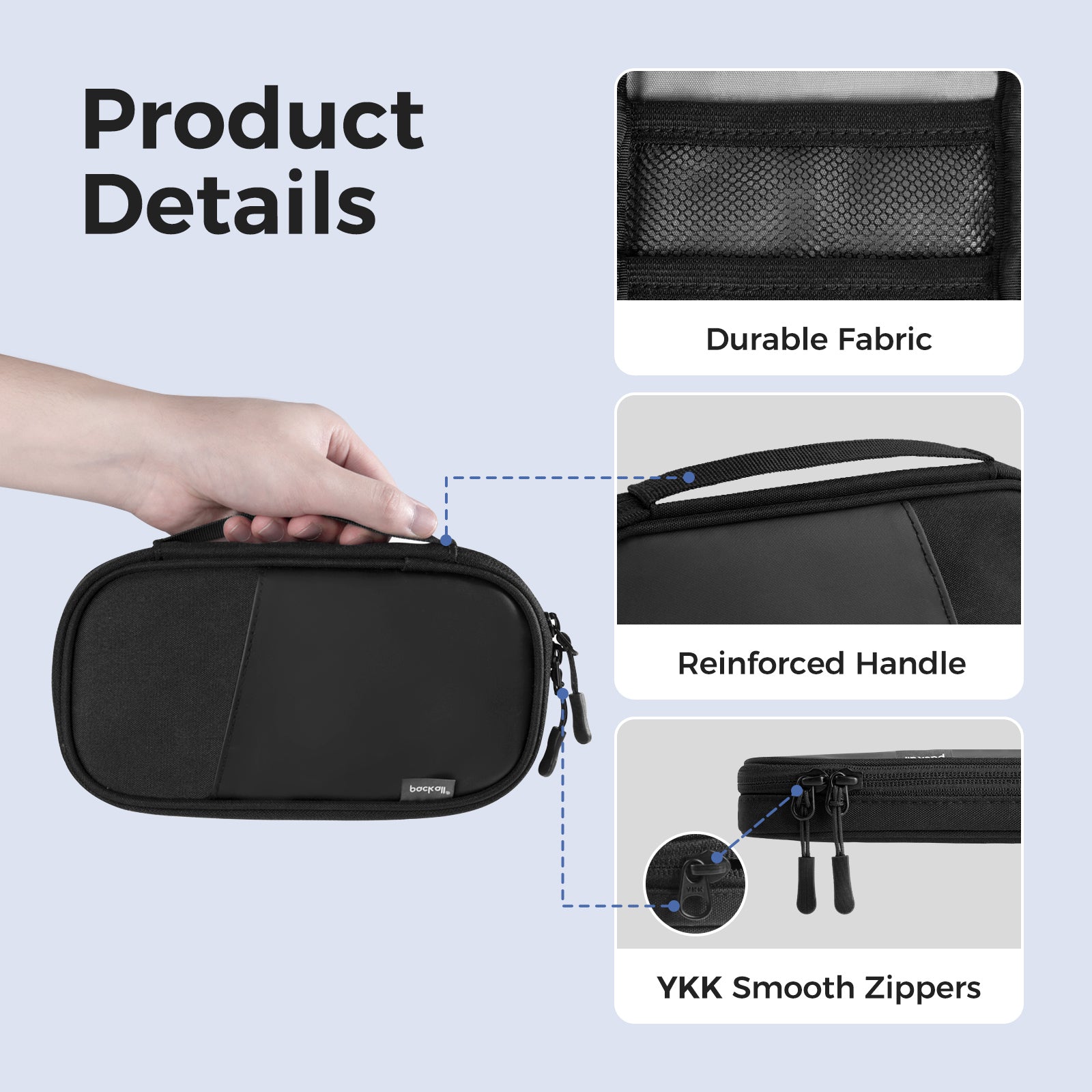 Pack All pencil case featuring compact size with 22 5x12 5x4cm for organized everyday carry
