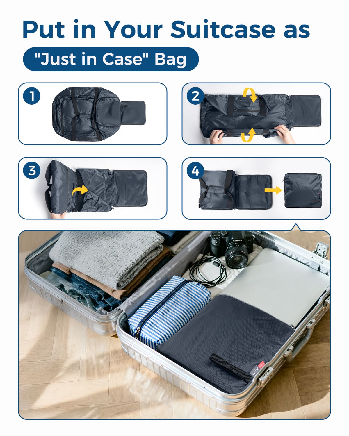 65L Foldable Travel Duffel Bag