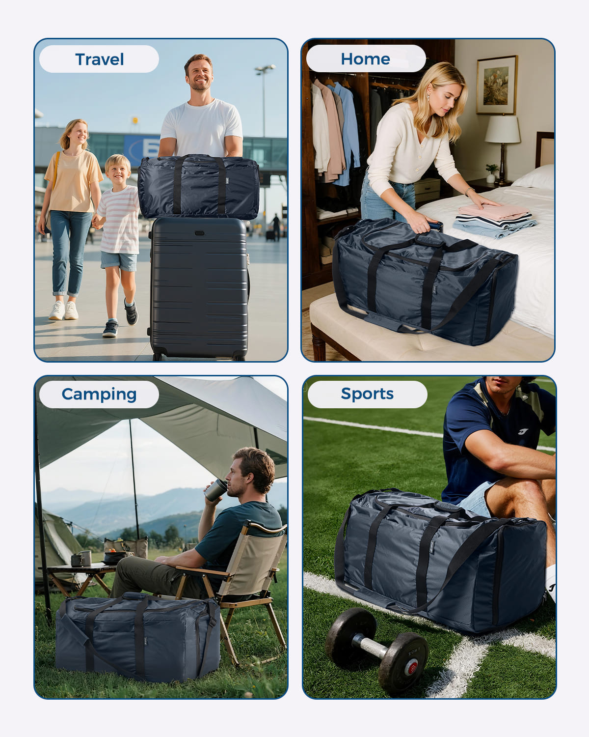 65L Foldable Travel Duffel Bag