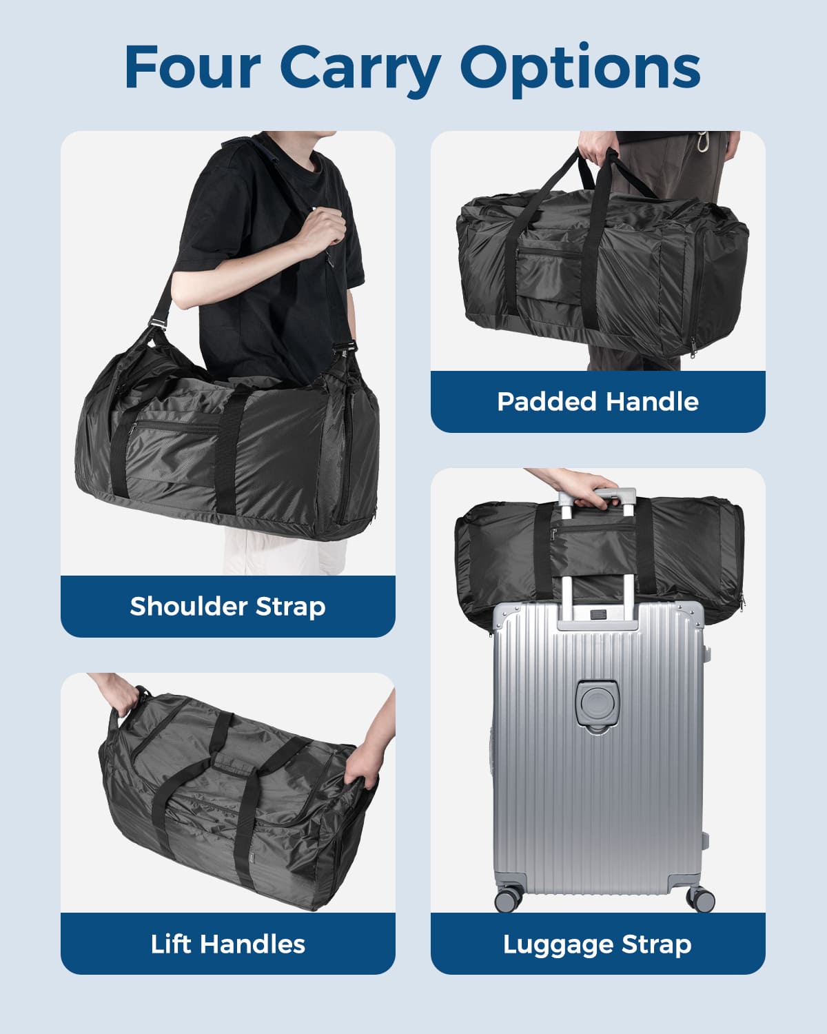 65L Foldable Travel Duffel Bag